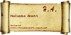 Haluska Anett névjegykártya